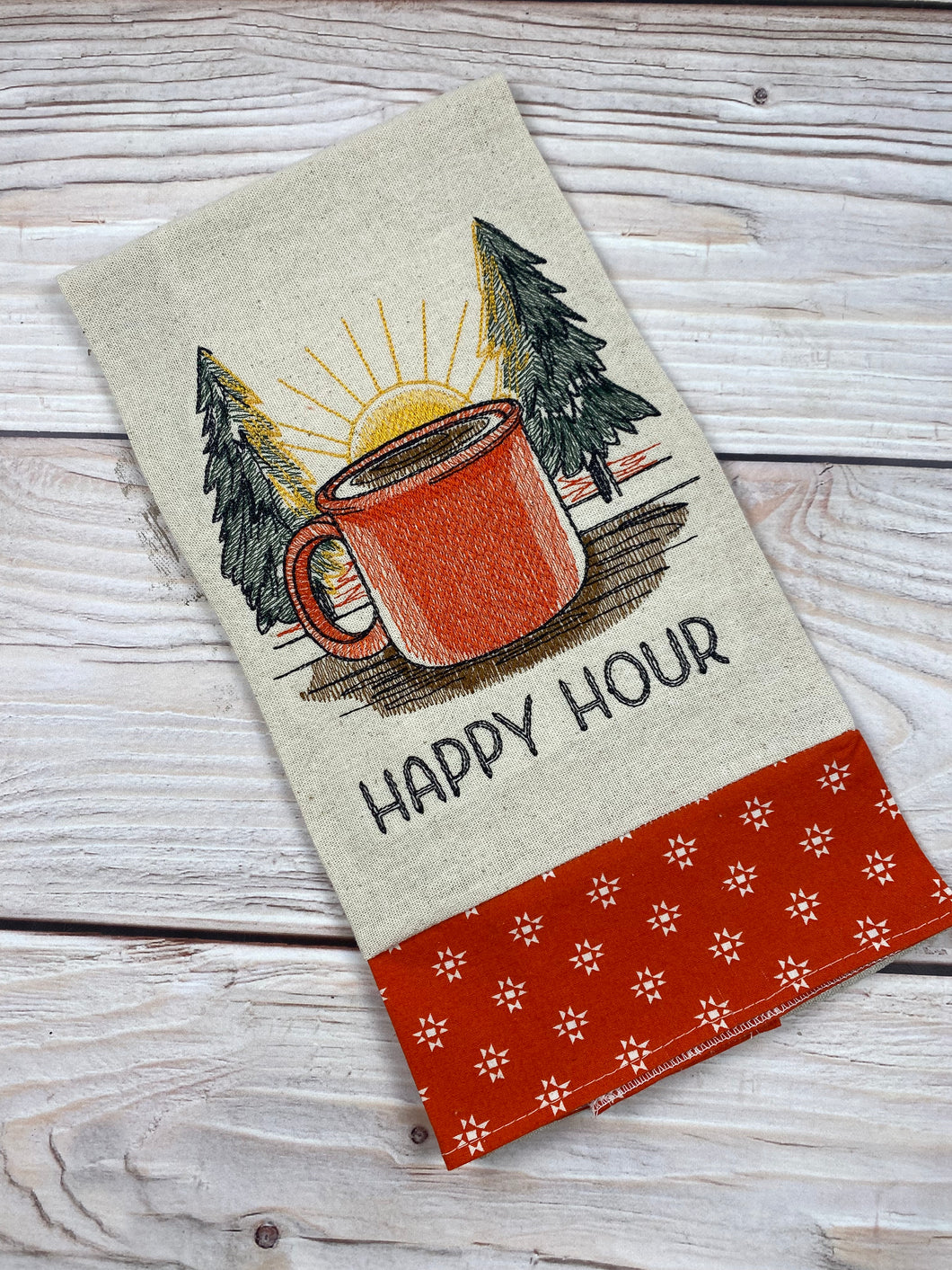 Happy Hour Sunrise Tea Towel