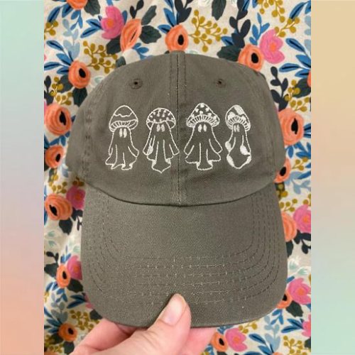 Ghostly Mushrooms Relaxed Fit Hat