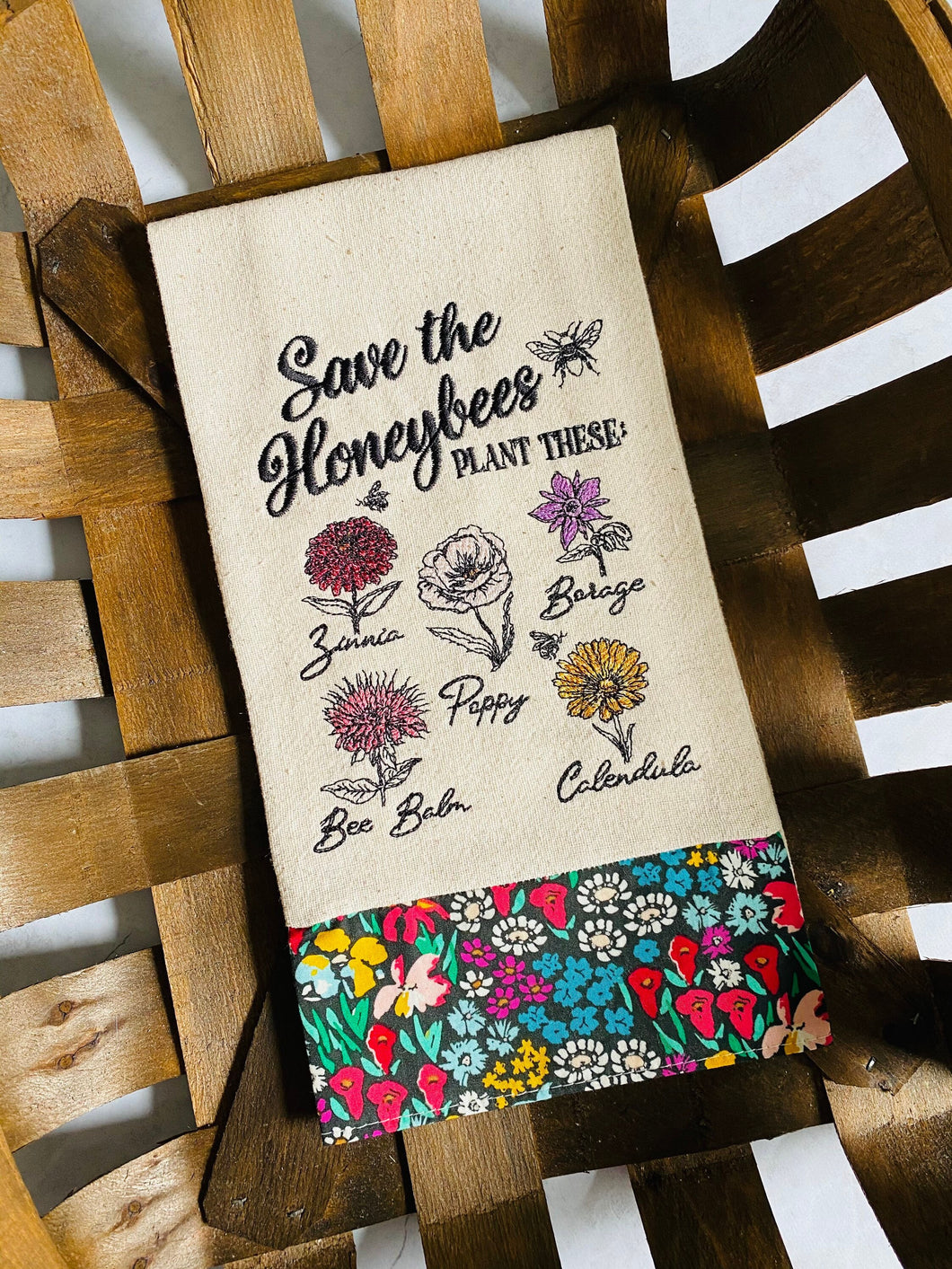 Save the Honey Bees Plant These Tea Towel