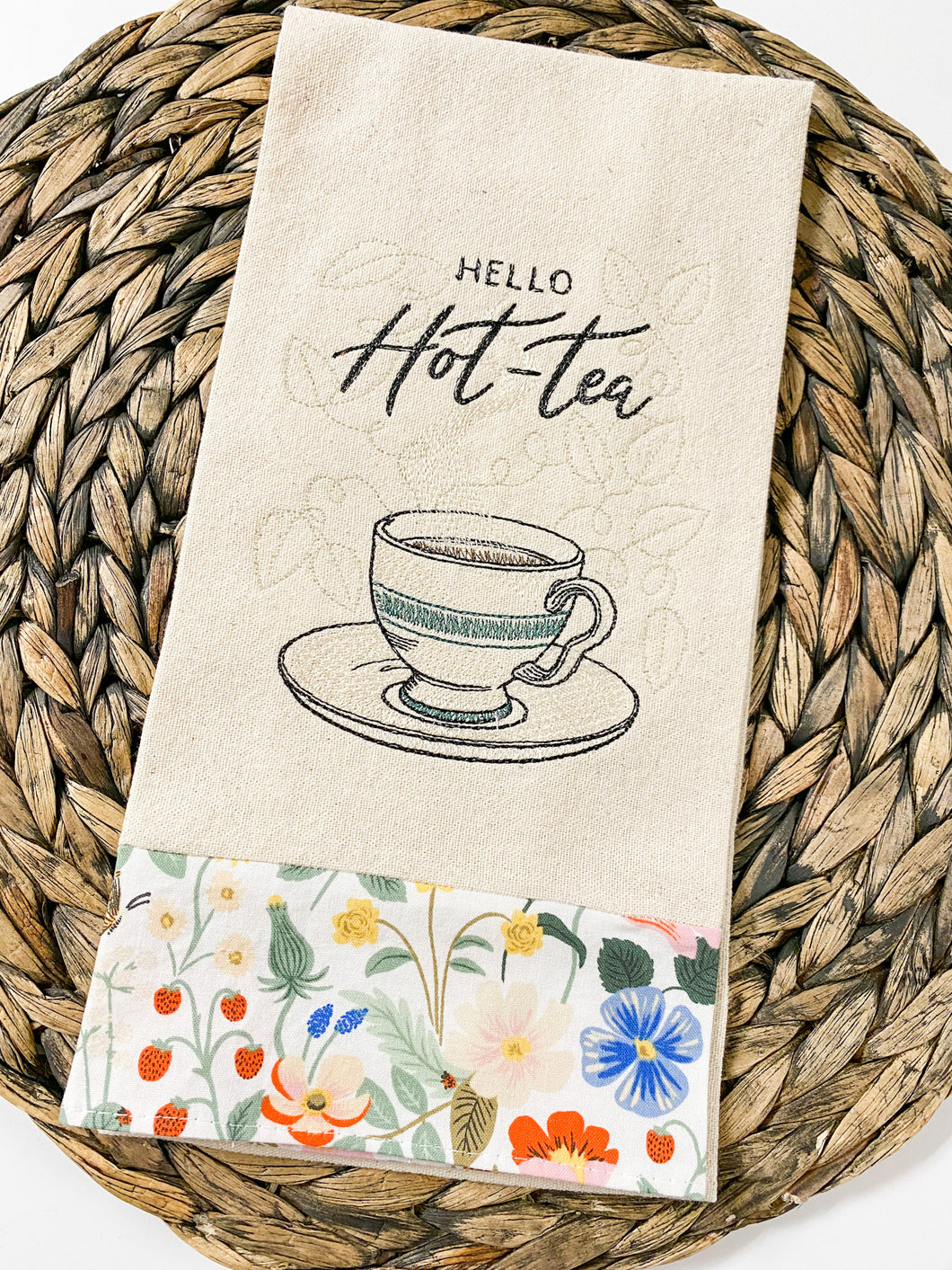 Hello Hot-Tea Tea Towel