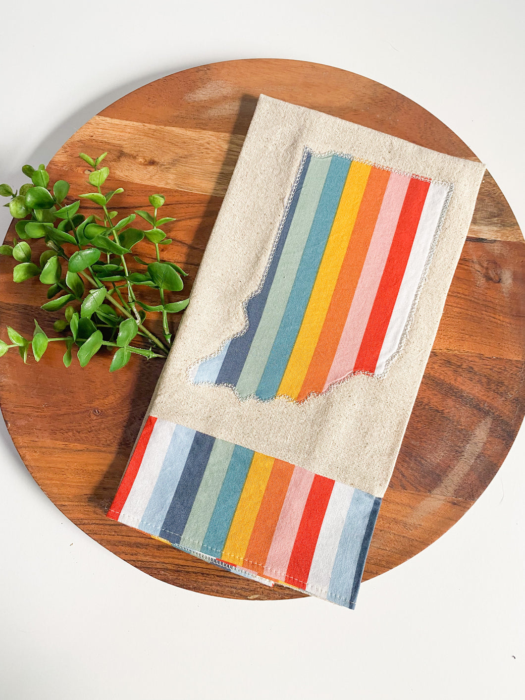 Rainbow Indiana Tea Towel